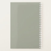 Sage Green Elegant Simple Minimalist op maat Planner (Achterkant)