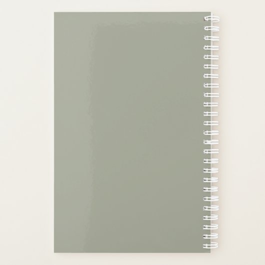 Sage Green Elegant Simple Minimalist op maat Planner (Achterkant)