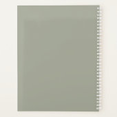 Sage Green Elegant Simple Minimalist op maat Planner (Achterkant)