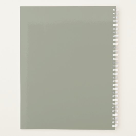 Sage Green Elegant Simple Minimalist op maat Planner (Achterkant)