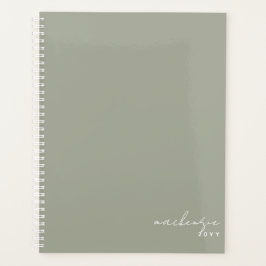 Sage Green Elegant Simple Minimalist op maat Planner