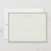 Sage Green Elegant Simple Statnionery Note Card Kaart (Voorkant)
