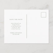 Sage Green Elegant Tekst en Foto | Save the date Aankondigingskaart (Achterkant)