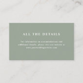 Sage Green Elegant Tekst | Trouwdetails Informatiekaartje (Voorkant)