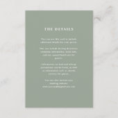 Sage Green Elegant Tekst | Wedding Guest Details Informatiekaartje (Voorkant)