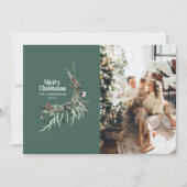 Sage green elegant watercolor botanical rustic feestdagenkaart (Voorkant)