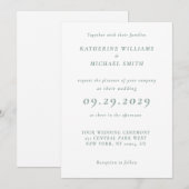 Sage Green Elegant Wedding Invitations Kaart (Voorkant / Achterkant)
