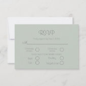 Sage Green Elegant Wedding RSVP Card (Voorkant)
