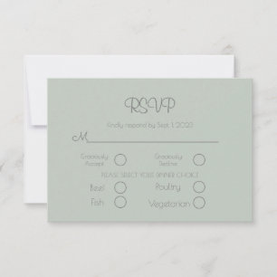 Sage Green Elegant Wedding RSVP Card