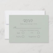 Sage Green Elegant Wedding RSVP Card (Voorkant)
