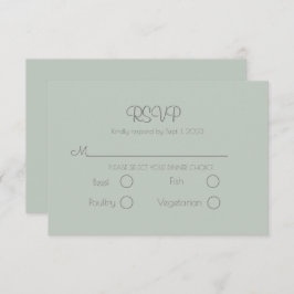 Sage Green Elegant Wedding RSVP Card