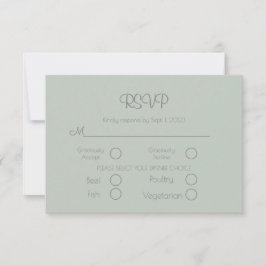 Sage Green Elegant Wedding RSVP Card Kaartje