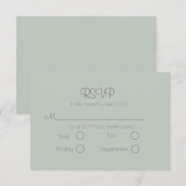 Sage Green Elegant Wedding RSVP Card Kaartje