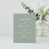 Sage Green Elegant Wedding Save The Date Briefkaart (Staand voorkant)