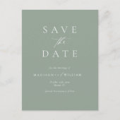 Sage Green Elegant Wedding Save The Date Briefkaart (Voorkant)