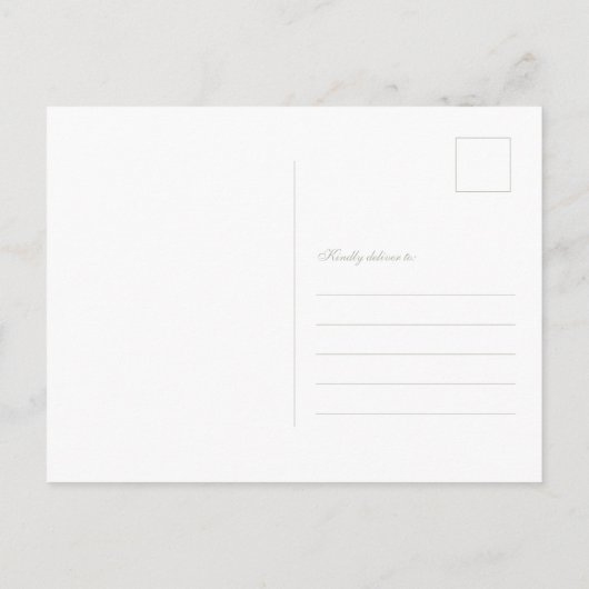 Sage Green Elegant Wedding Save The Date Uitnodiging Briefkaart (Achterkant)