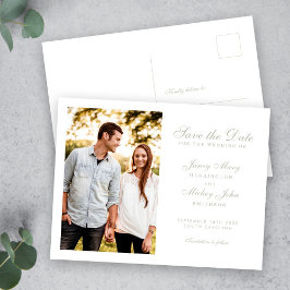 Sage Green Elegant Wedding Save The Date Uitnodiging Briefkaart