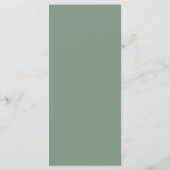 Sage Green Elegante Barok Crest Monogram Huwelijk Menu (Achterkant)