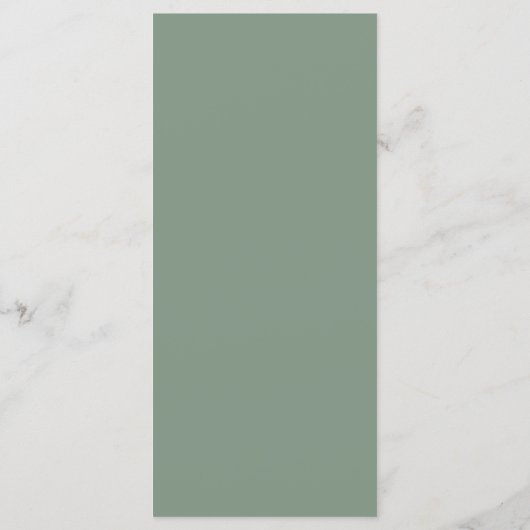 Sage Green Elegante Barok Crest Monogram Huwelijk Menu (Achterkant)
