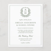 Sage Green Elegante Bladderachtige Kreeft Monogram Flyer (Voorkant)