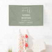 Sage Green Elegante bruiloft receptie Welkom Spandoek (Insitu)