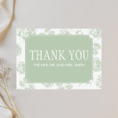 Sage Green Elegante Chinoiserie bruiloft Bedankkaart
