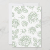 Sage Green Elegante Chinoiserie bruiloft Kaart (Achterkant)