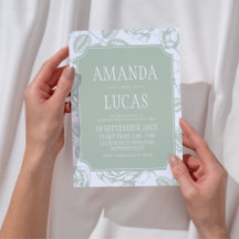 Sage Green Elegante Chinoiserie bruiloft