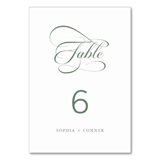Sage Green Elegante Classy Calligraphy Wedding Kaart (Voorkant)