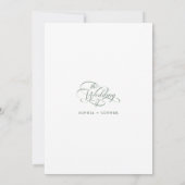 Sage Green Elegante Classy Calligraphy Wedding Kaart (Achterkant)