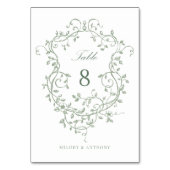 Sage Green Elegante Franse Victoriaans Floral Cres Kaart (Voorkant)