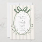  Sage Green Elegante Huwelijksuitnodiging Kaart (Voorkant)