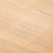 Sage Green Elegante Kalligrafie Formele bruiloft Acryl Uitnodigingen (Laagn)