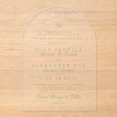 Sage Green Elegante Kalligrafie Formele bruiloft Acryl Uitnodigingen (Voorkant)