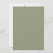 Sage Green Elegante Kalligrafie Formele bruiloft Kaart (Achterkant)