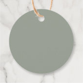 Sage Green Elegante Minimalistische Monogram Huwel Bedankjes Labels (Achterkant)