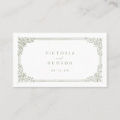 Sage Green Elegante QR code Website Kaart Plaatskaartje (Achterkant)