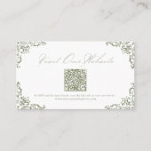 Sage Green Elegante QR code Website Kaart Plaatskaartje (Voorkant)