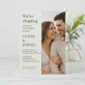 Sage Green Elopement Minimal Photo Kaart (Staand voorkant)