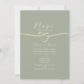 Sage Green Elopement & Receptie Uitnodigen Kaart (Voorkant)