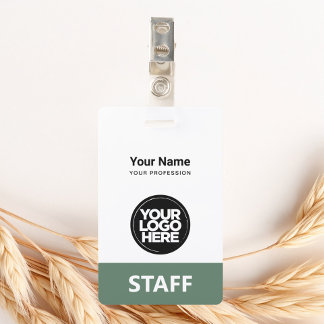 Sage Green Employee Name Business Logo Personeel L Badge