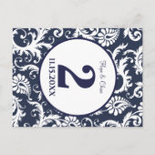 Sage Green en Aqua Table Number Briefkaart (Achterkant)