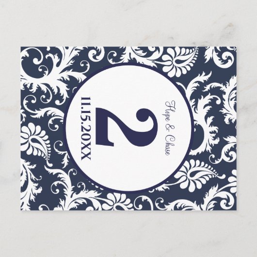 Sage Green en Aqua Table Number Briefkaart (Achterkant)