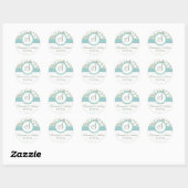 Sage Green en Aqua Wedding Sticker (Vel)
