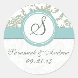 Sage Green en Aqua Wedding Sticker