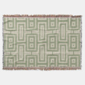 Sage Green en Beige Modern Print Deken (Voorkant)
