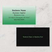 Sage Green en Black Simple Business Visitekaartje (Voorkant / Achterkant)