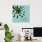 Sage Green en Blue Inspirerend Floral Poster (Thuiskantoor)