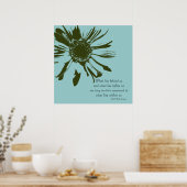 Sage Green en Blue Inspirerend Floral Poster (Keuken)