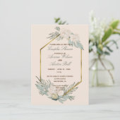 Sage Green en Blush Couples Wedding Shower Kaart (Staand voorkant)